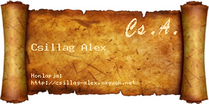 Csillag Alex névjegykártya