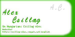 alex csillag business card